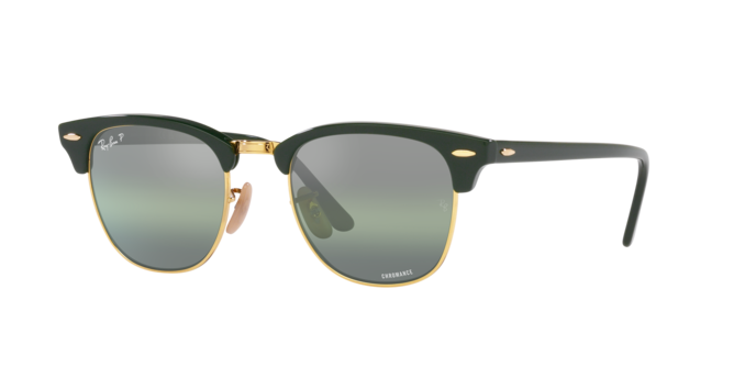 Ray-Ban | 3016F Clubmaster | Green On Gold Polarised