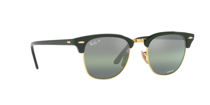 Ray-Ban | 3016F Clubmaster | Green On Gold Polarised