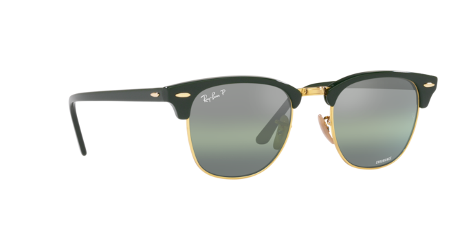 Ray-Ban | 3016 Clubmaster | Green On Gold Polarised