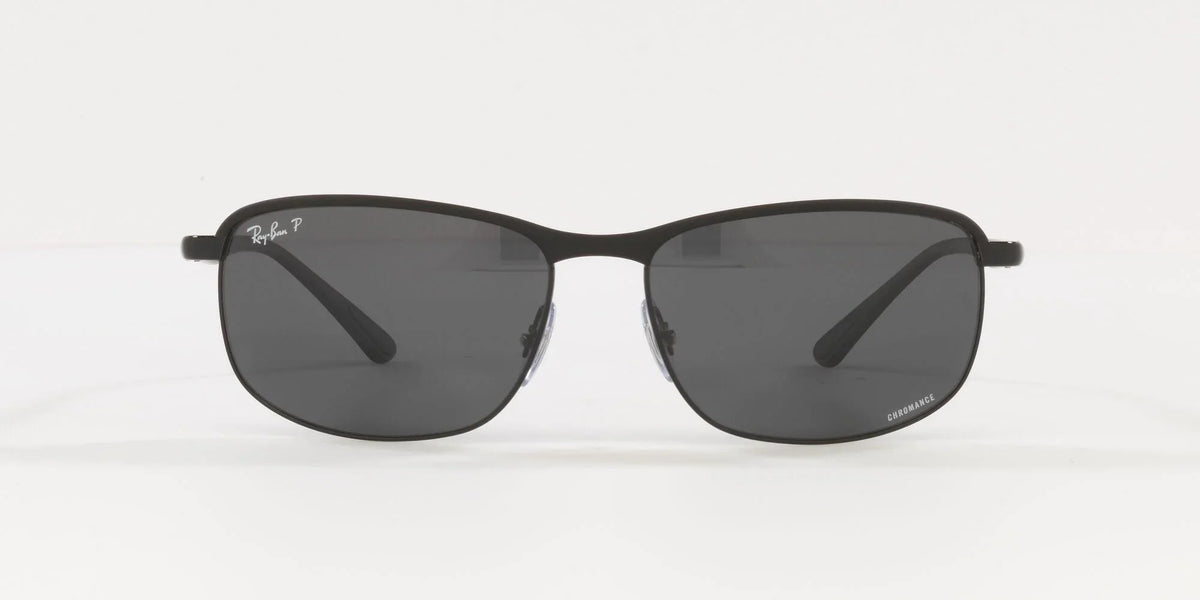 Ray-Ban RB3671CH Black On Black Polarised Men's Sunglasses Dark Grey ...