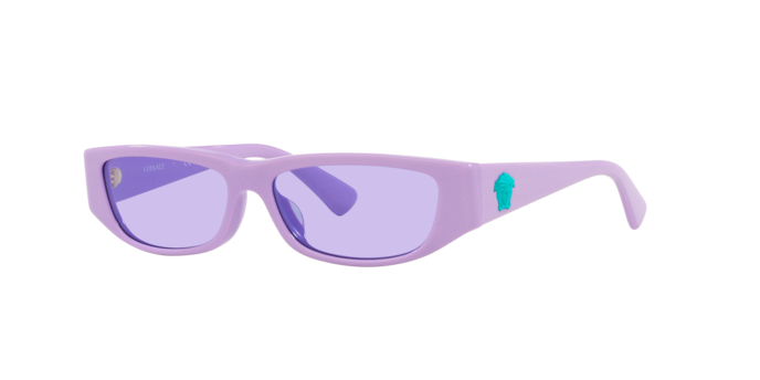 VERSACE Aviator Sunglasses in Lilac Transparent & Light Violet | FWRD