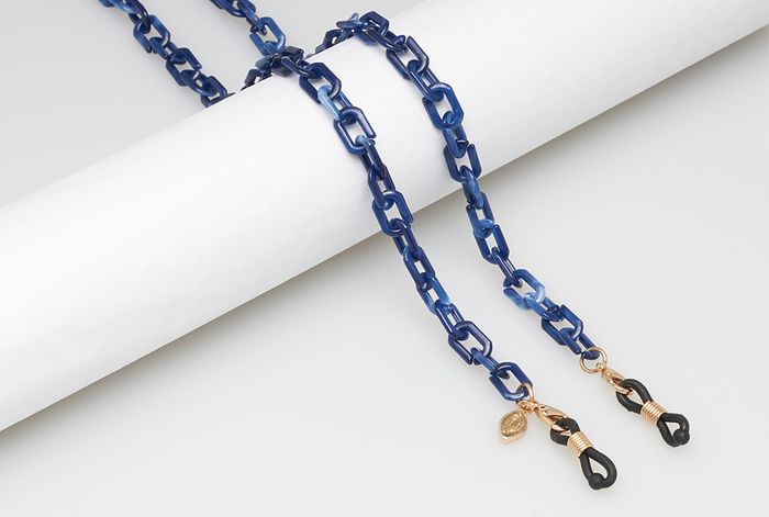 Square Link Necklace | Blue