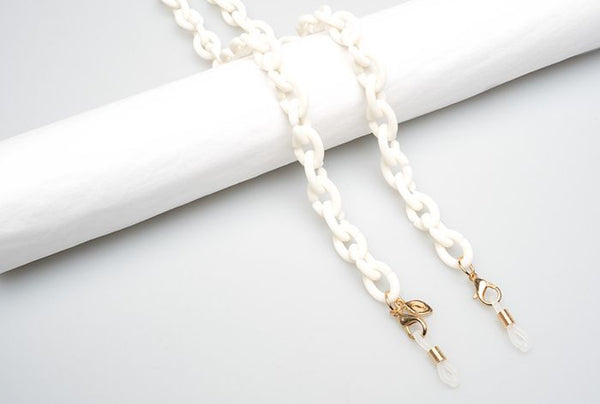Oval Link Necklace | White